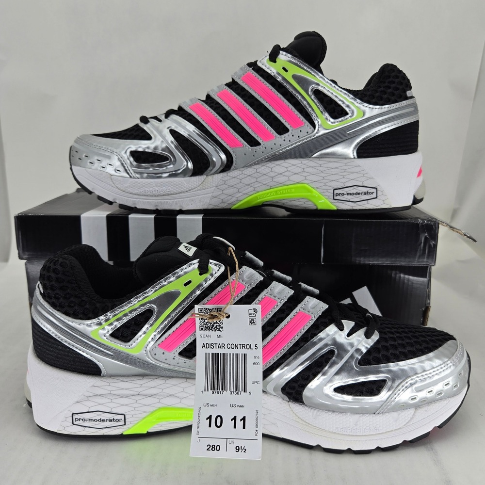 Adidas Adistar Control 5 Mens 10 Womens 11 Black Pink Silver JS0041 Shoes